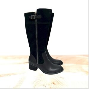 B.o.c Born Austell Suede Faux Leather Knee-High Riding Boots 7M Black Western Eq